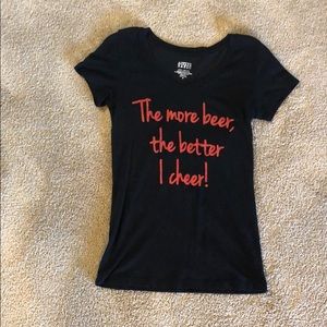 T shirt “the more beer, the better I cheer”
